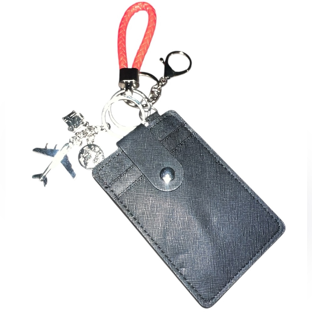 Custom Card Holder with Charms and Red Strap NIP